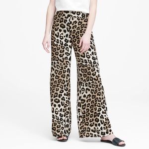High-Rise Wide-Leg Pant in Leopard Print
